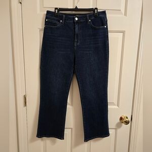 Quince Womens Bella Stretch Straight Leg Jeans In Midnight Blue Size 32